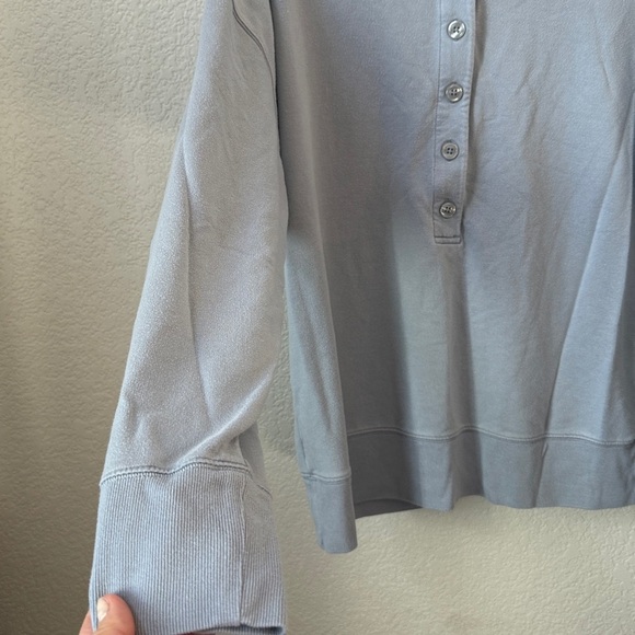 Athleta Henley Crew Neck Sweater Blue size Medium - Picture 6 of 11
